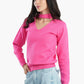 Choker Neck Knitted Pullover