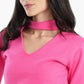 Choker Neck Knitted Pullover