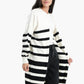 Dropped Shoulder Striped Cardigan