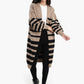 Dropped Shoulder Striped Cardigan