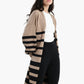 Dropped Shoulder Striped Cardigan