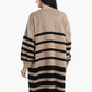 Dropped Shoulder Striped Cardigan