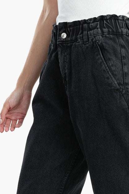 بنطال جينز بطول الكاحل بقصة "مام فيت"