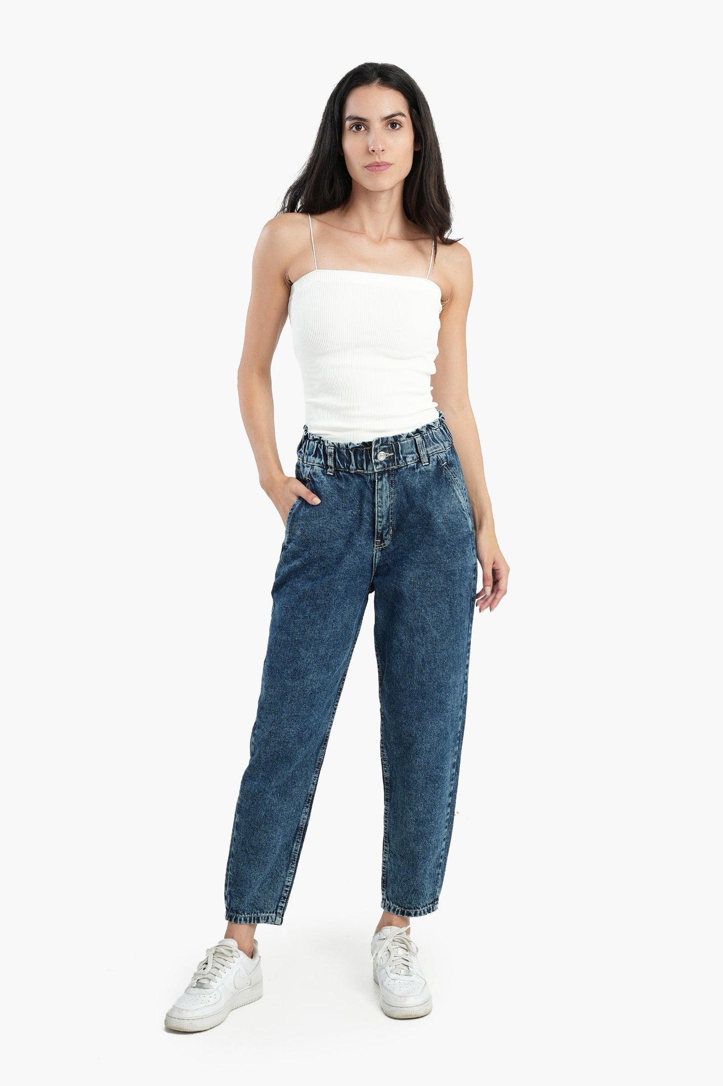 Ankle Length Mom Fit Jeans