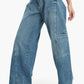 Wide Leg Jeans in Back Flap Pockets