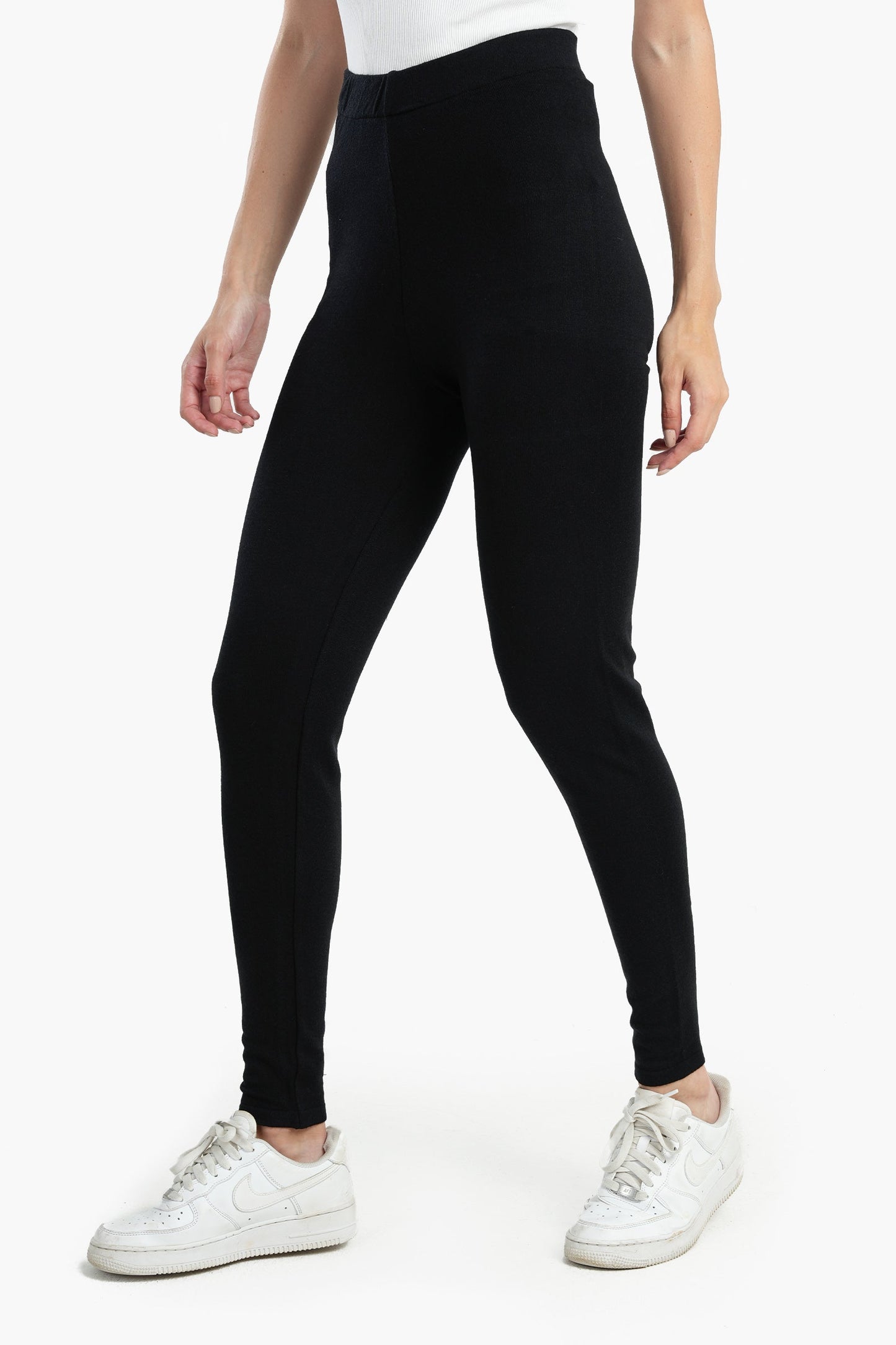 Black Wool Leggings