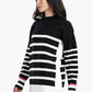 Soft Pullover with White Stripes