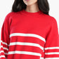 Soft Pullover with White Stripes