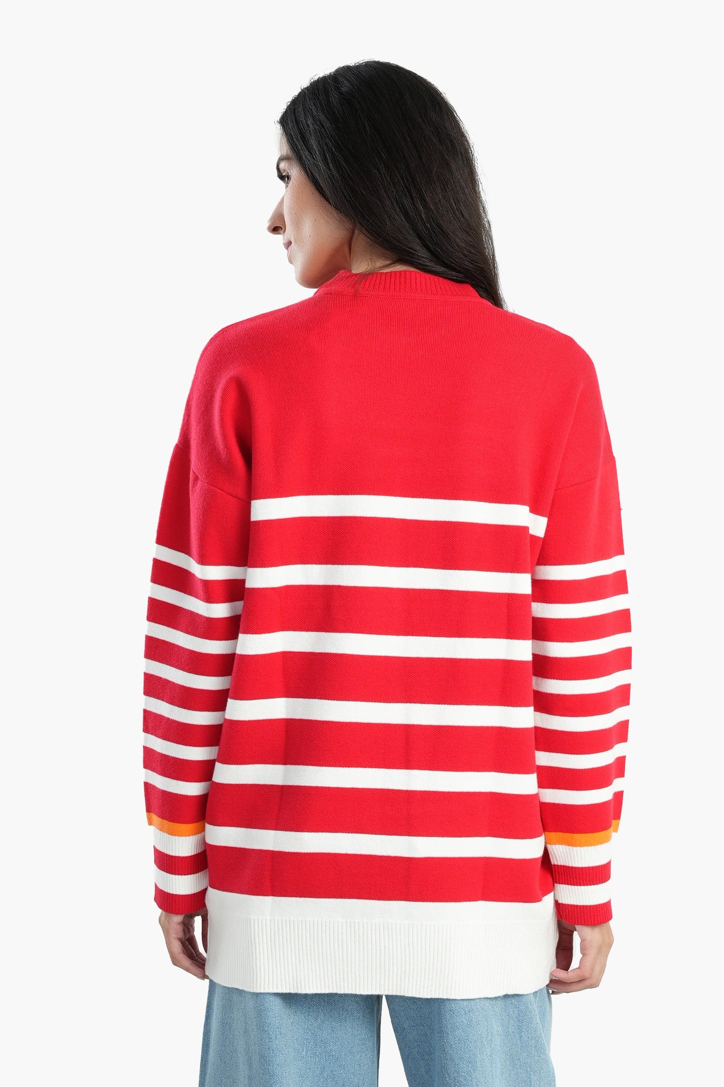 Soft Pullover with White Stripes