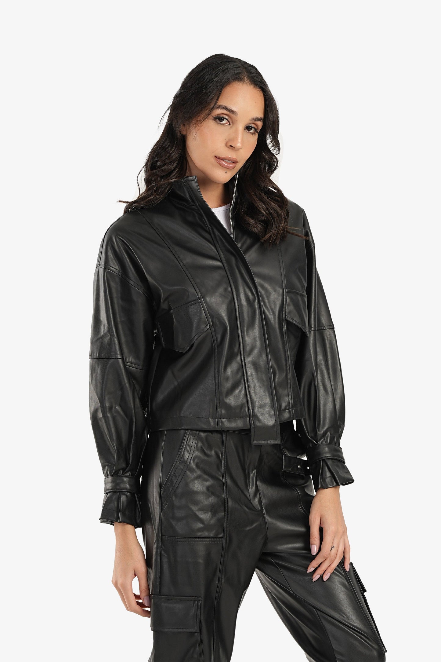 Leather Jacket with Full Zipper