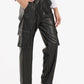 Black Leather Baggy Pants