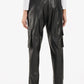 Black Leather Baggy Pants