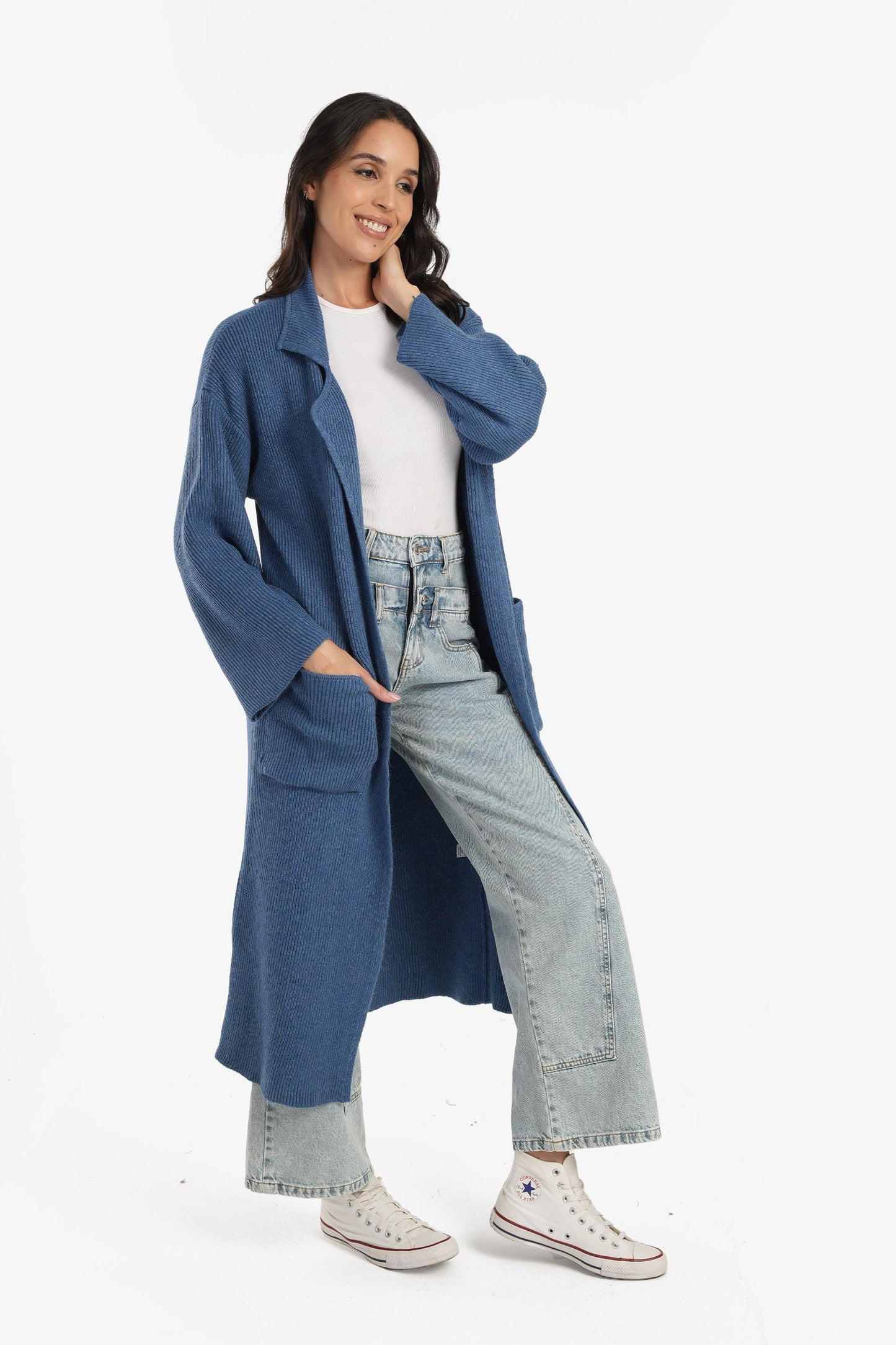 Wool Coat with Revere Collar