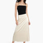 Light Beige A-Line Satin Skirt