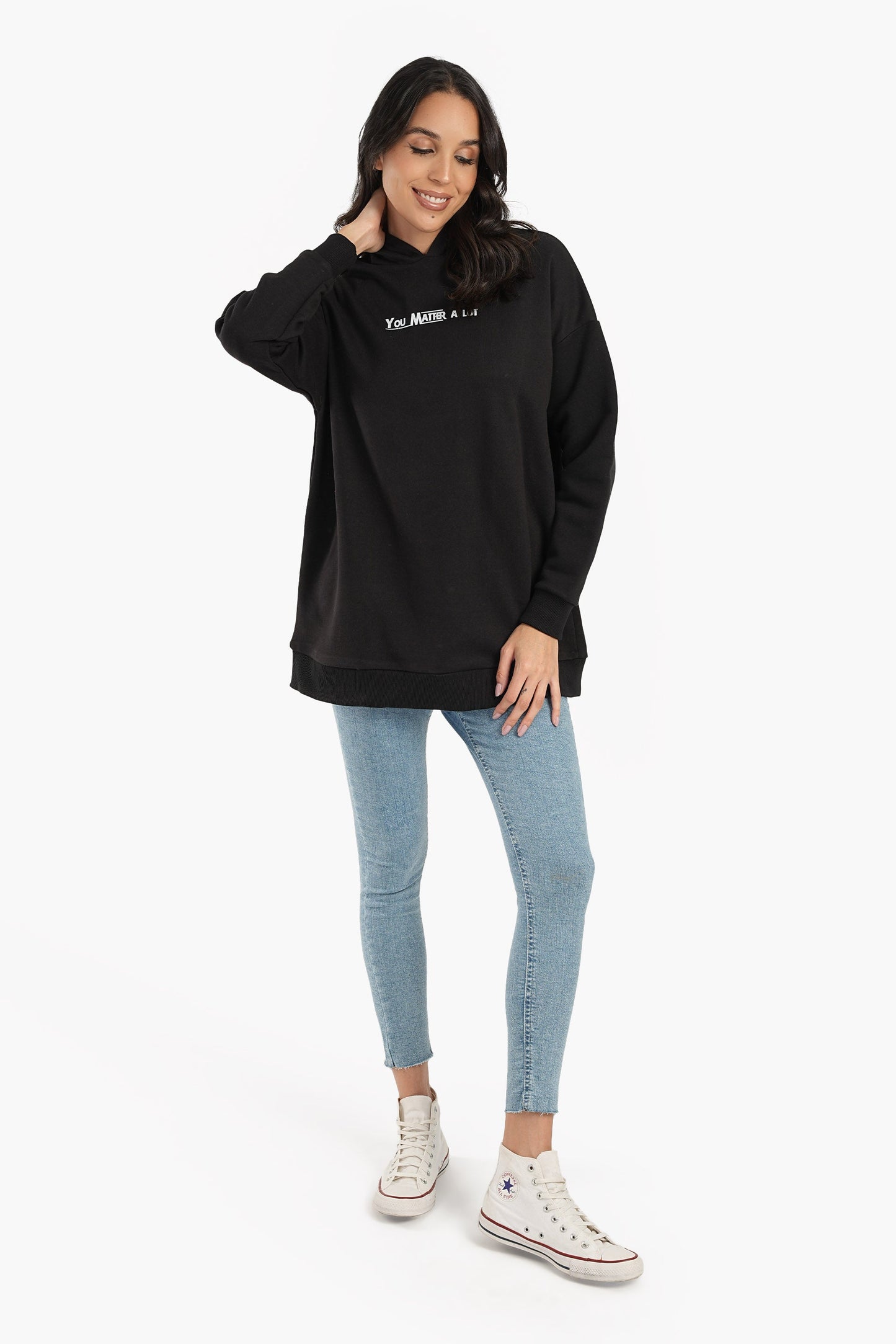 Black Melton Lounge Hoodie