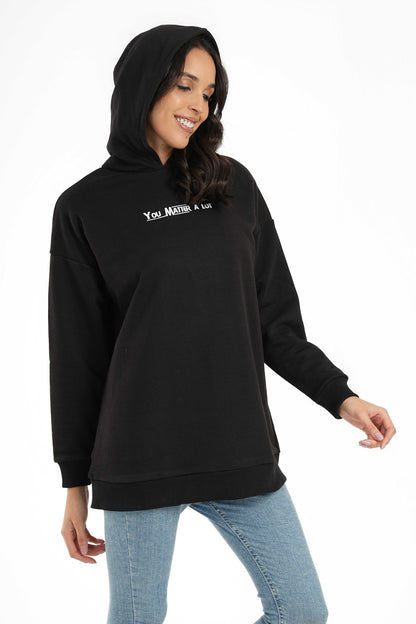 Black Melton Lounge Hoodie