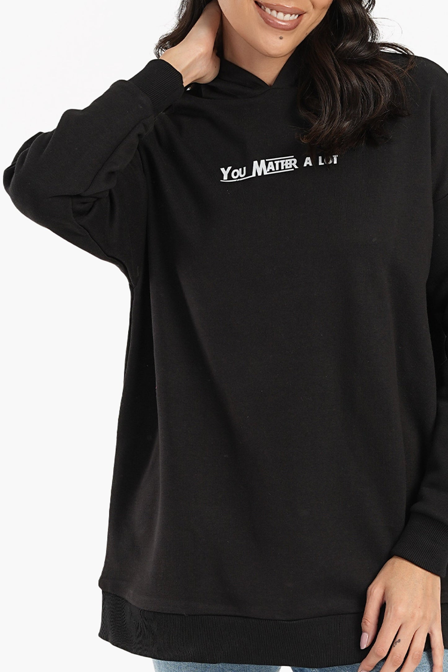 Black Melton Lounge Hoodie