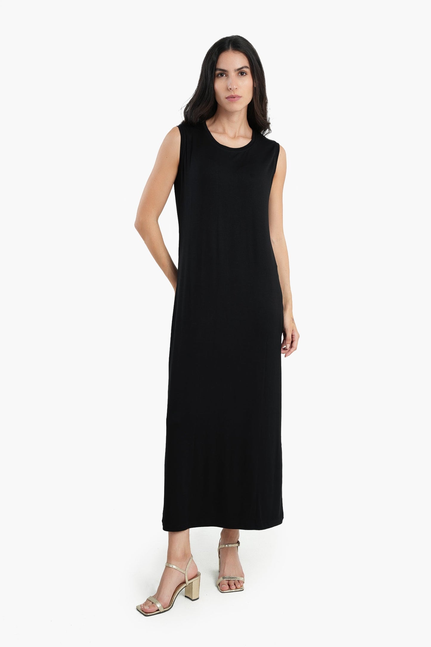 Viscose Sleeveless Midi Length Dress