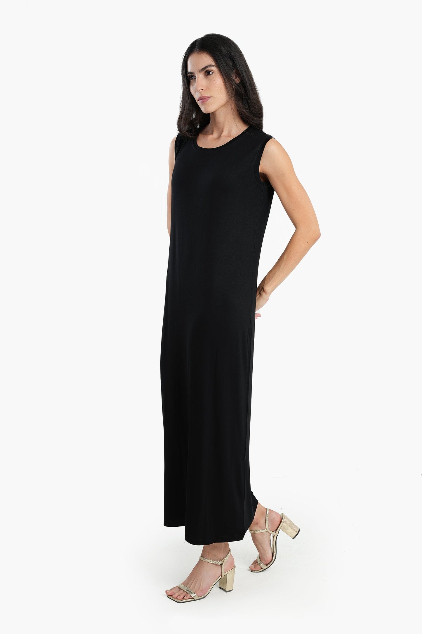 Viscose Sleeveless Midi Length Dress