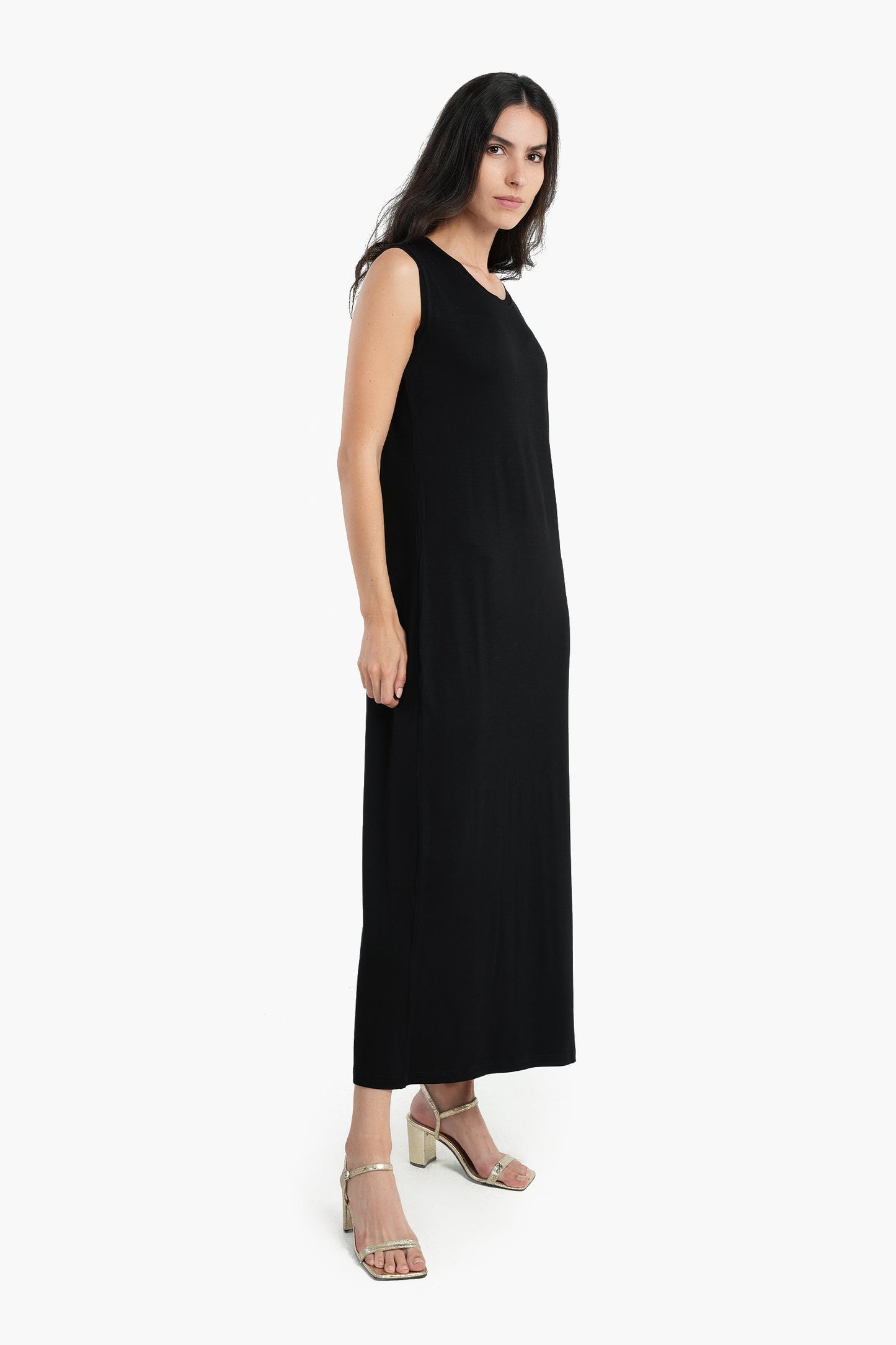 Viscose Sleeveless Midi Length Dress