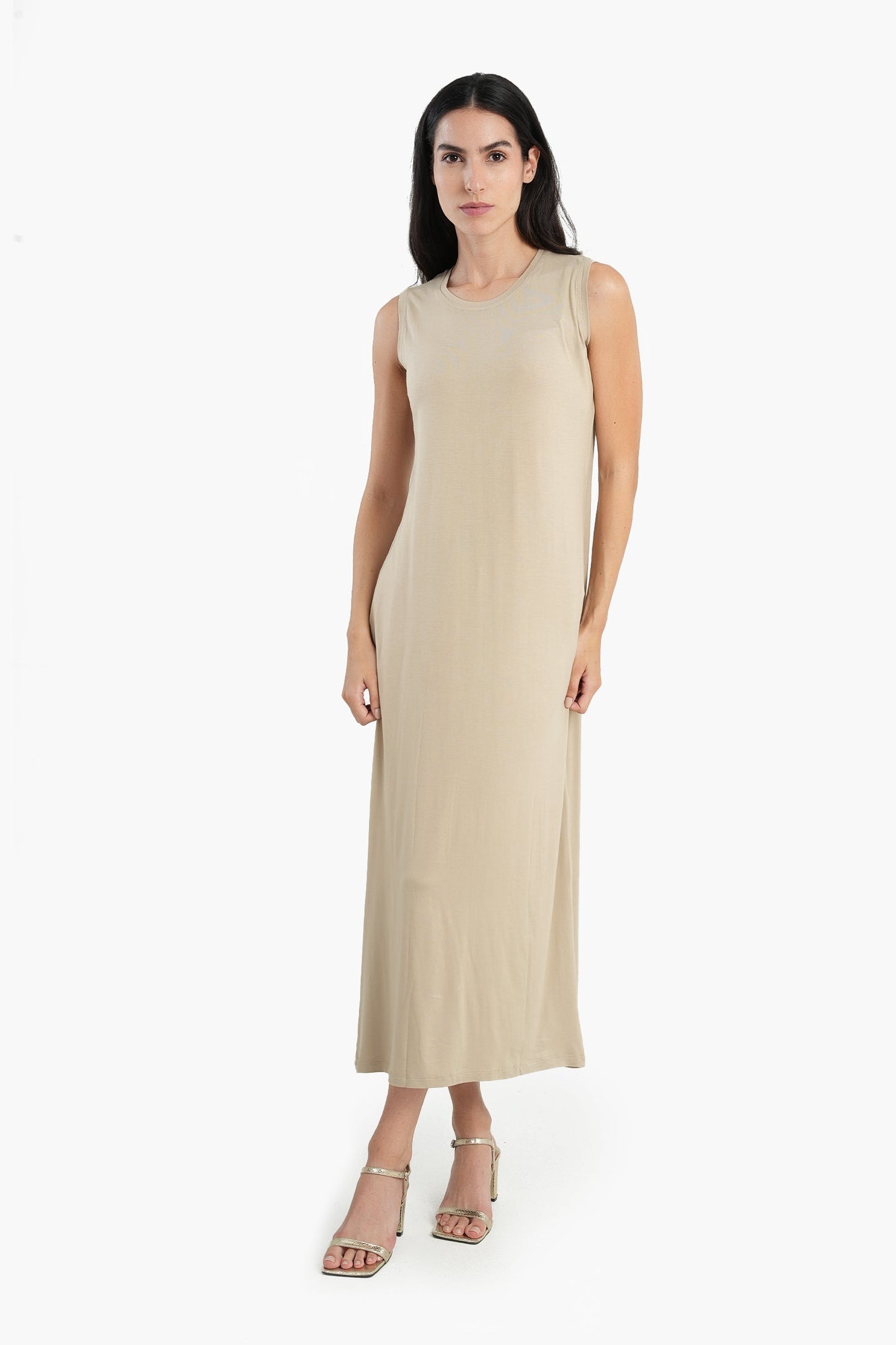 Viscose Sleeveless Midi Length Dress