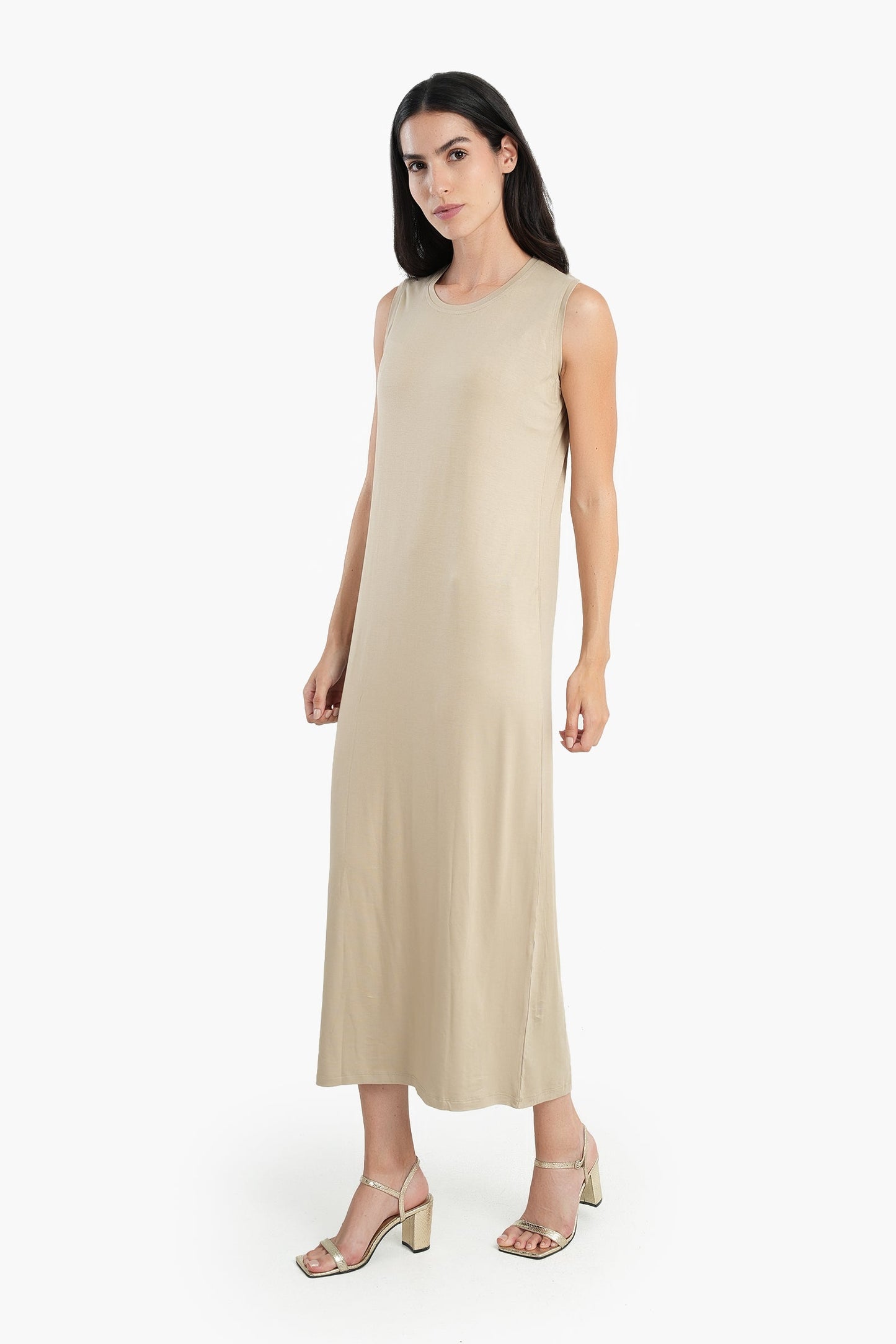 Viscose Sleeveless Midi Length Dress