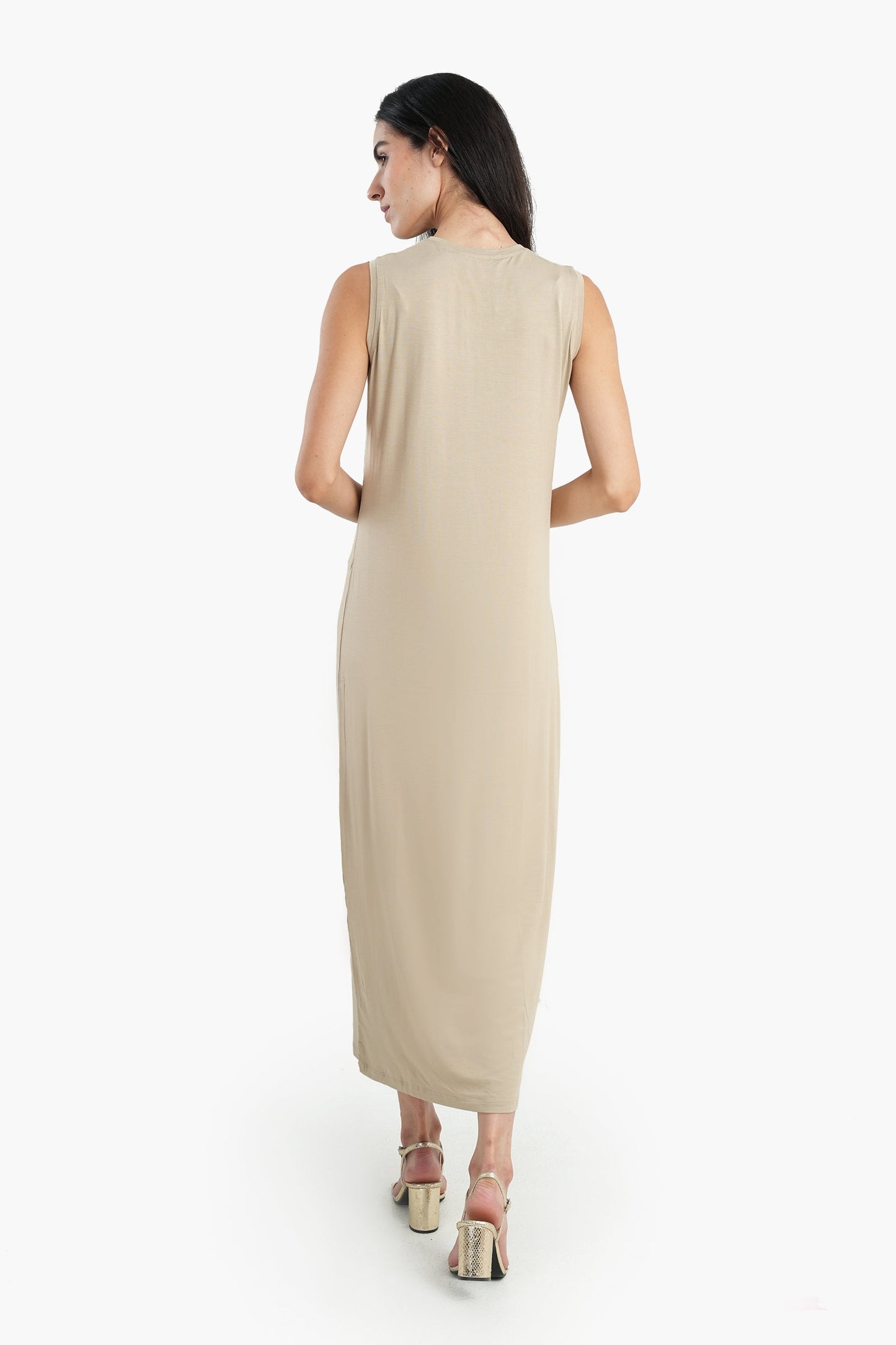 Viscose Sleeveless Midi Length Dress