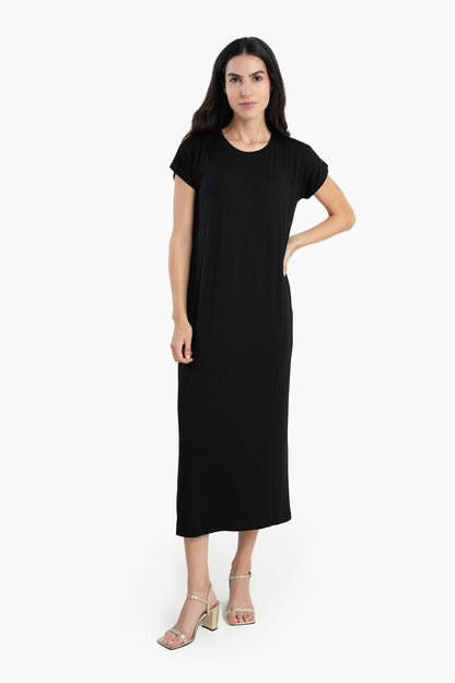 Viscose Slip-on Basic Dress