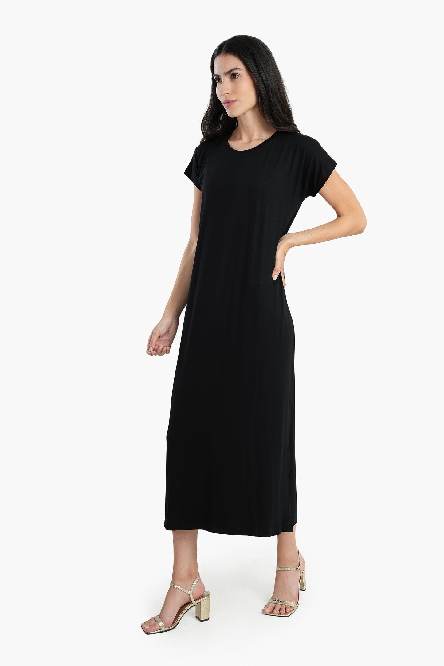 Viscose Slip-on Basic Dress