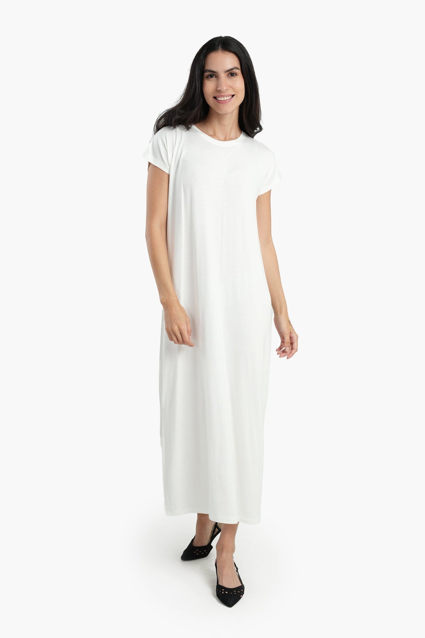 Viscose Slip-on Basic Dress