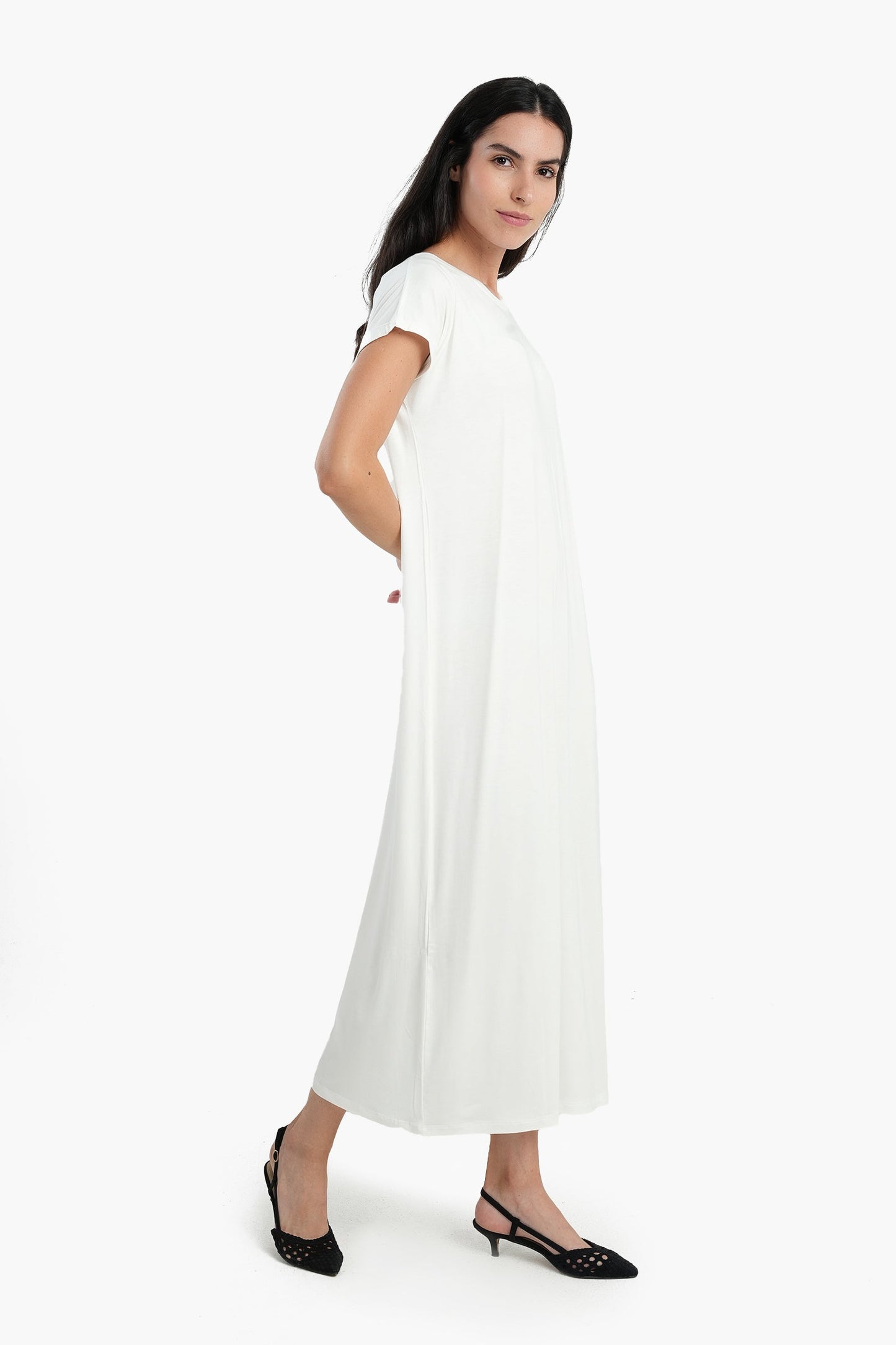 Viscose Slip-on Basic Dress