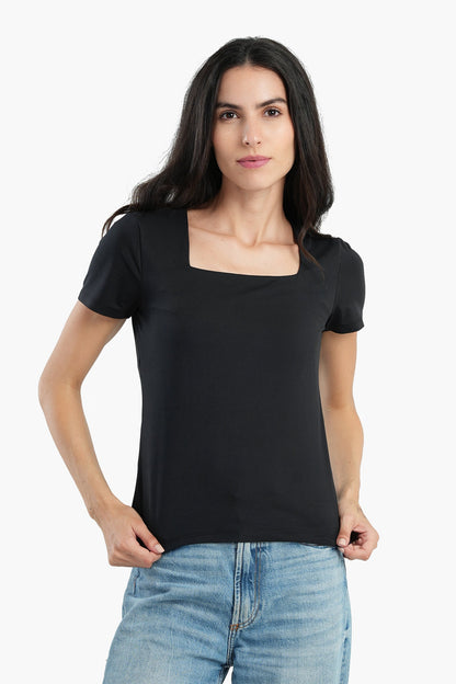 Cotton Square Neck Top