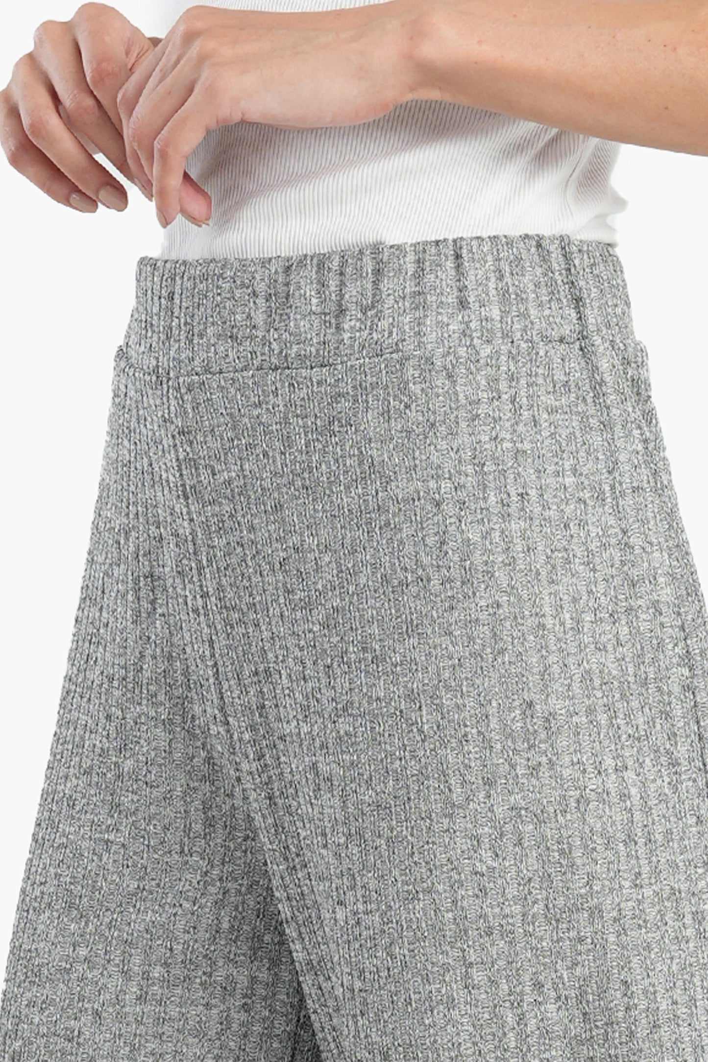 Gray Wool Blend Knitted Pants