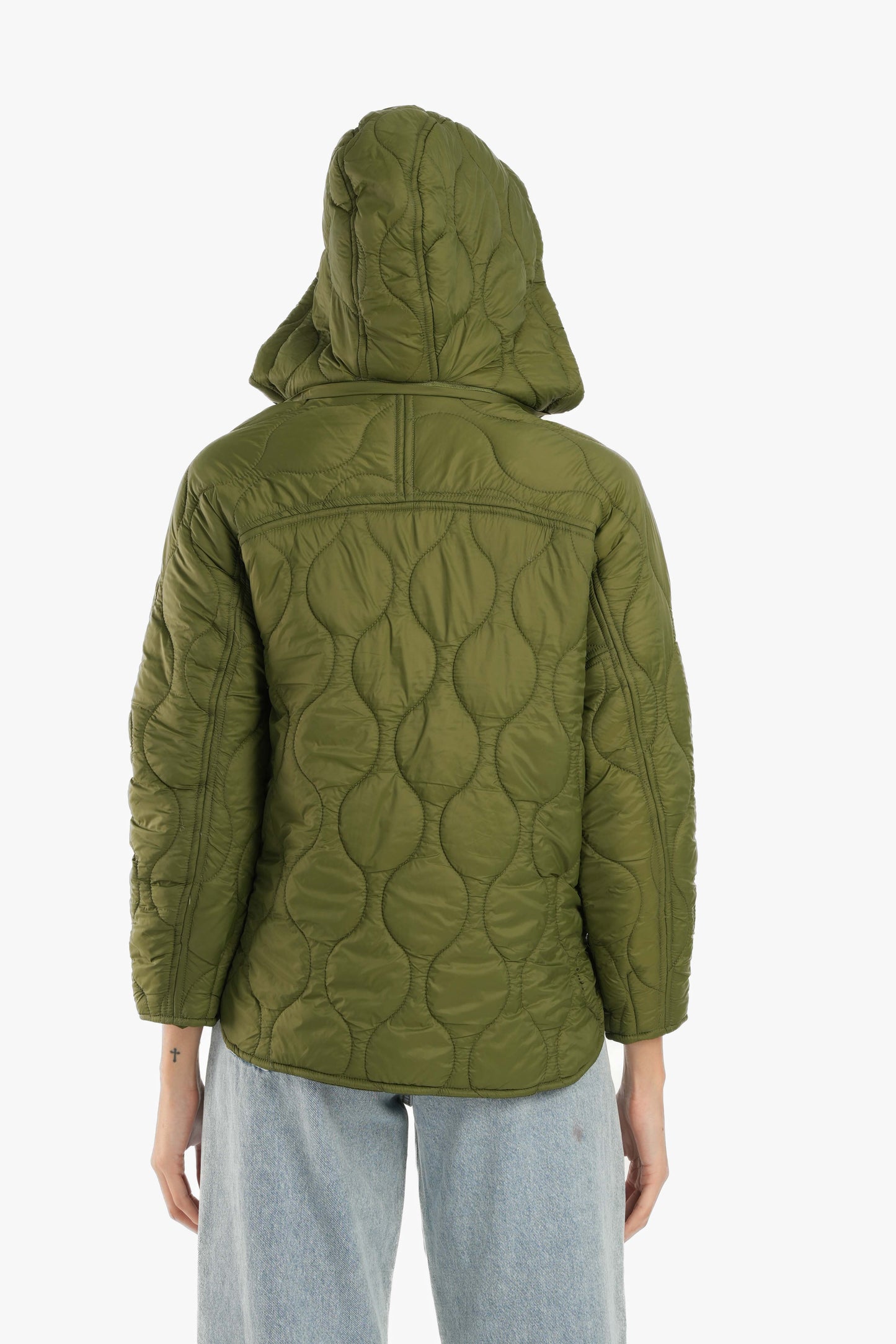 Olive Green Quilted Waterproof Jacket