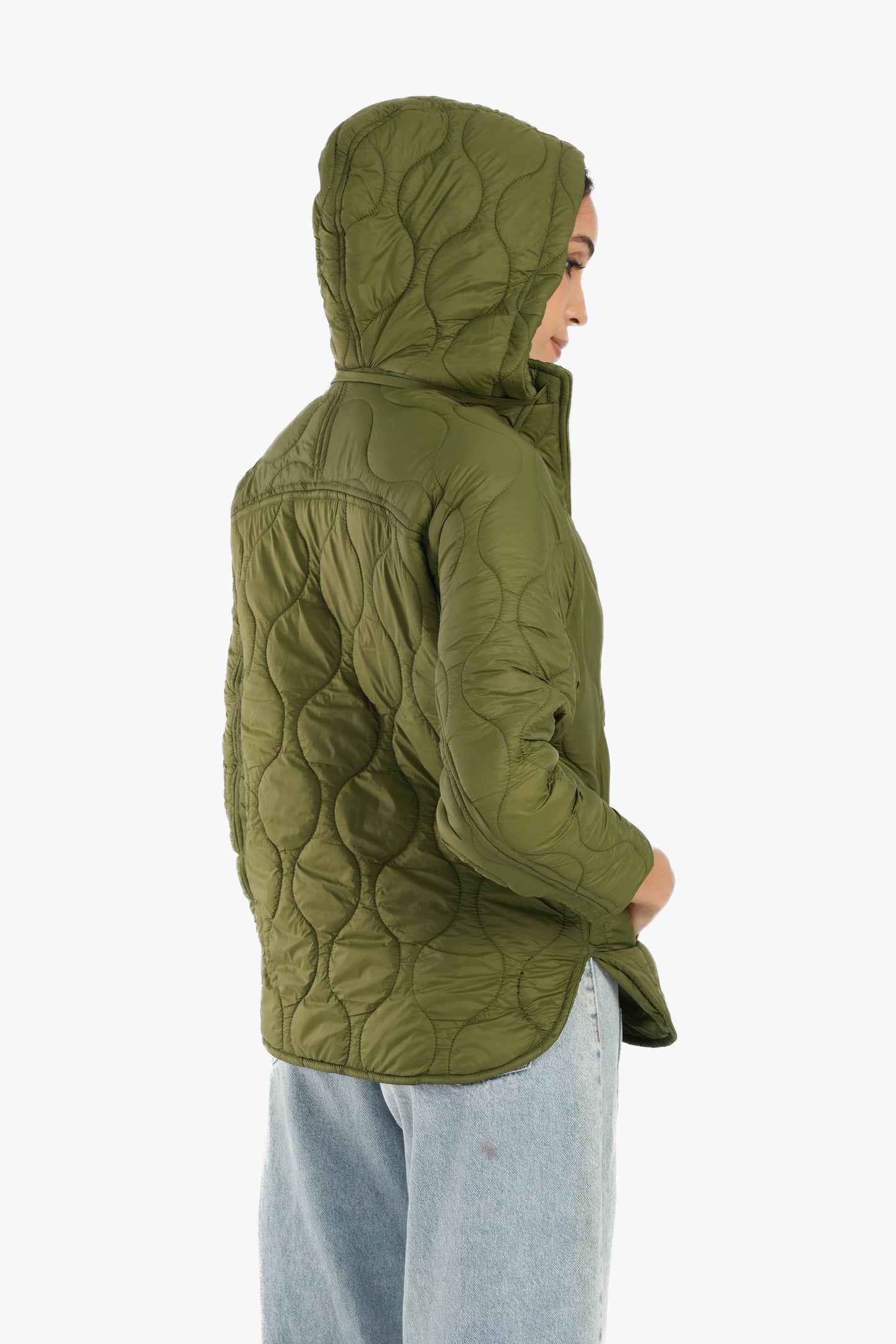 Olive Green Quilted Waterproof Jacket