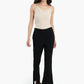 Black Flare Pants with Slits