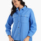 Blue Fleece Oversized Shirt