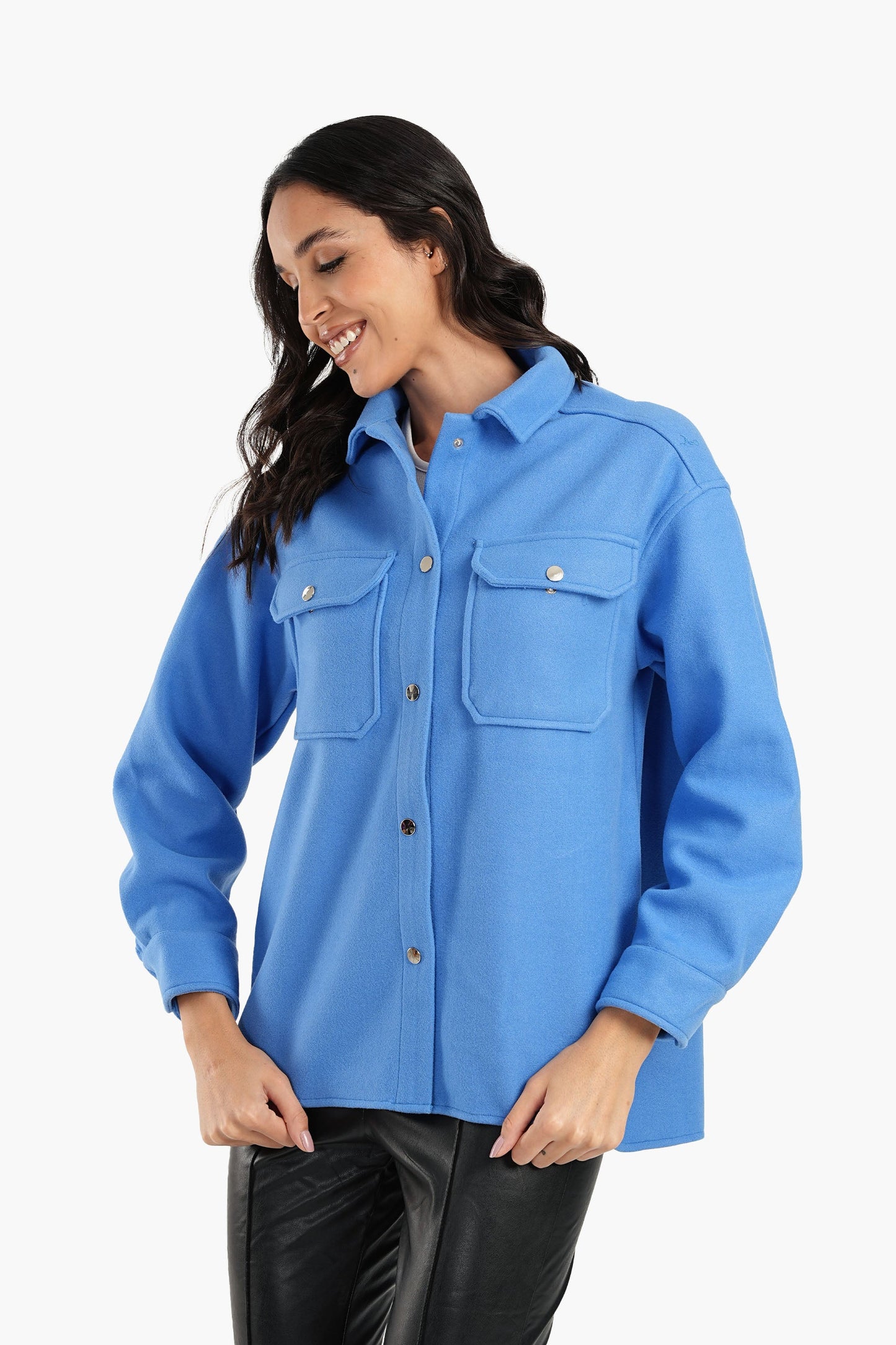 Blue Fleece Oversized Shirt