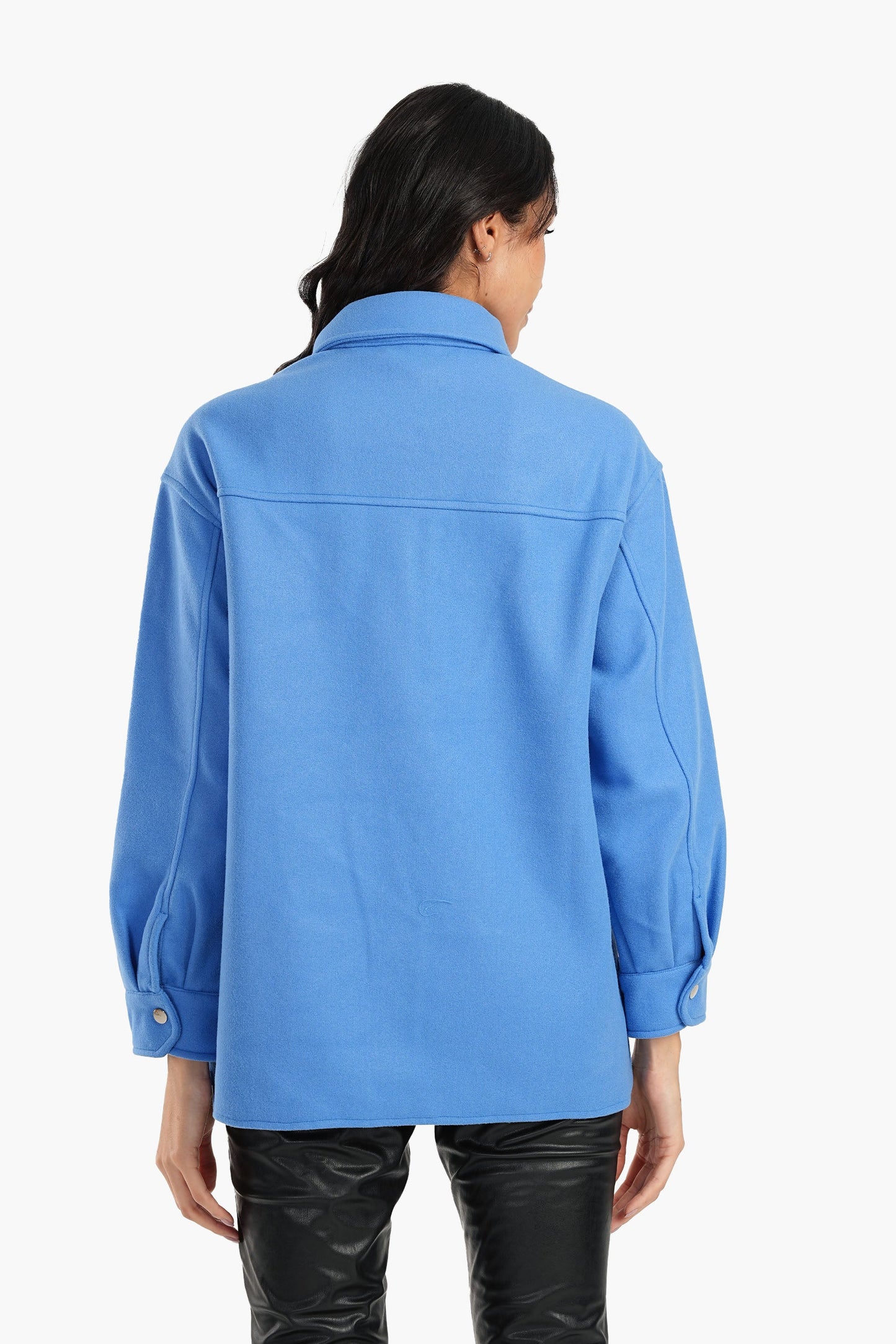 Blue Fleece Oversized Shirt