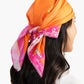 Orange Satin Printed Scarf