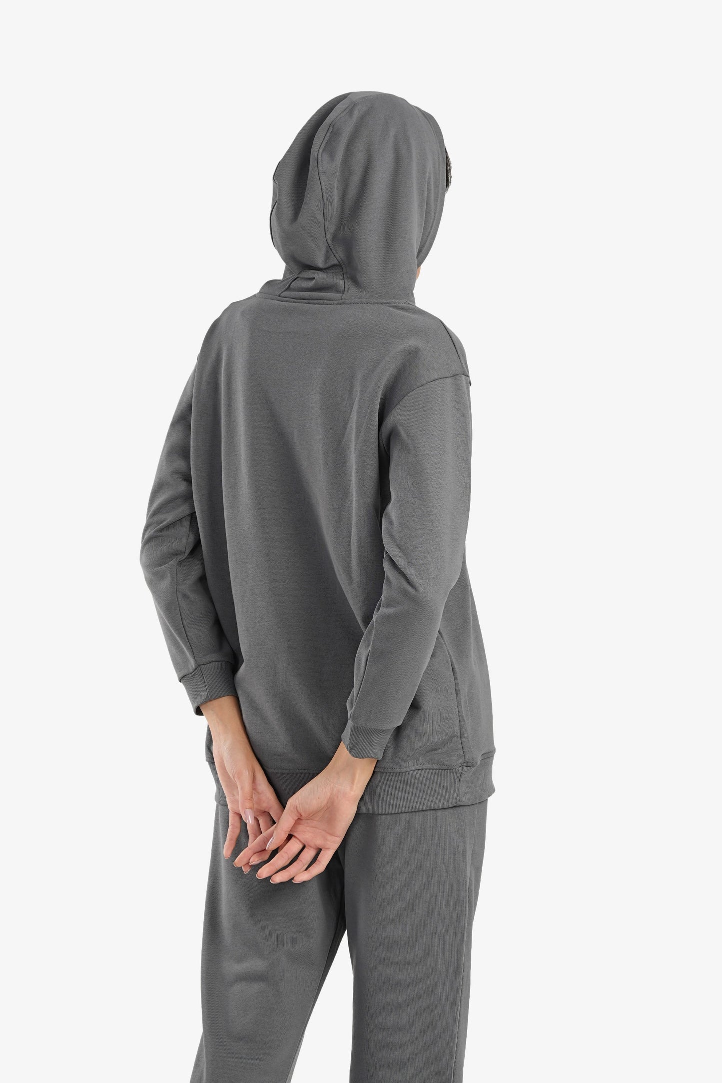 Dark Gray Plain Lounge Hoodie