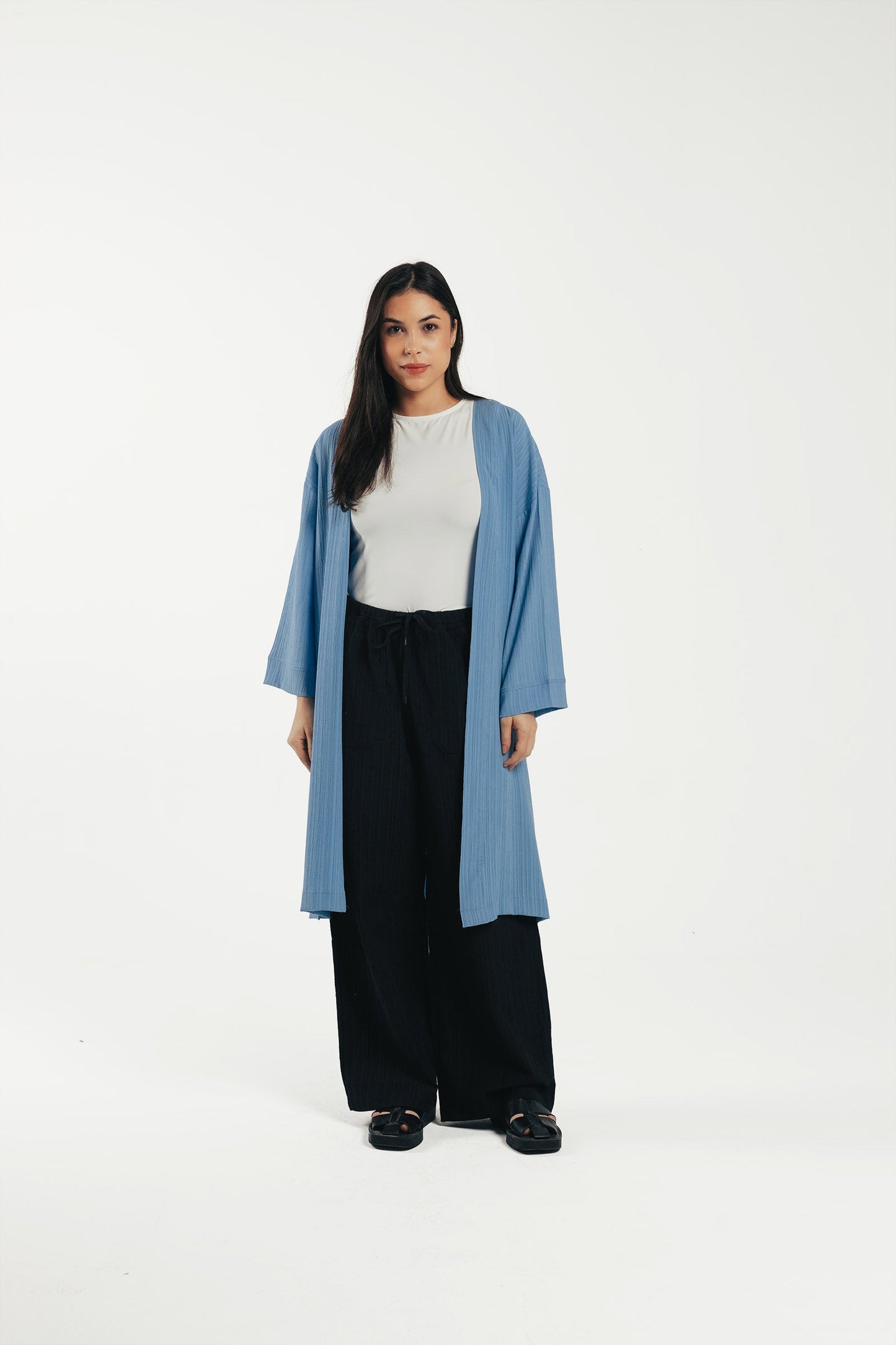 Textured Pattern Midi Kimono