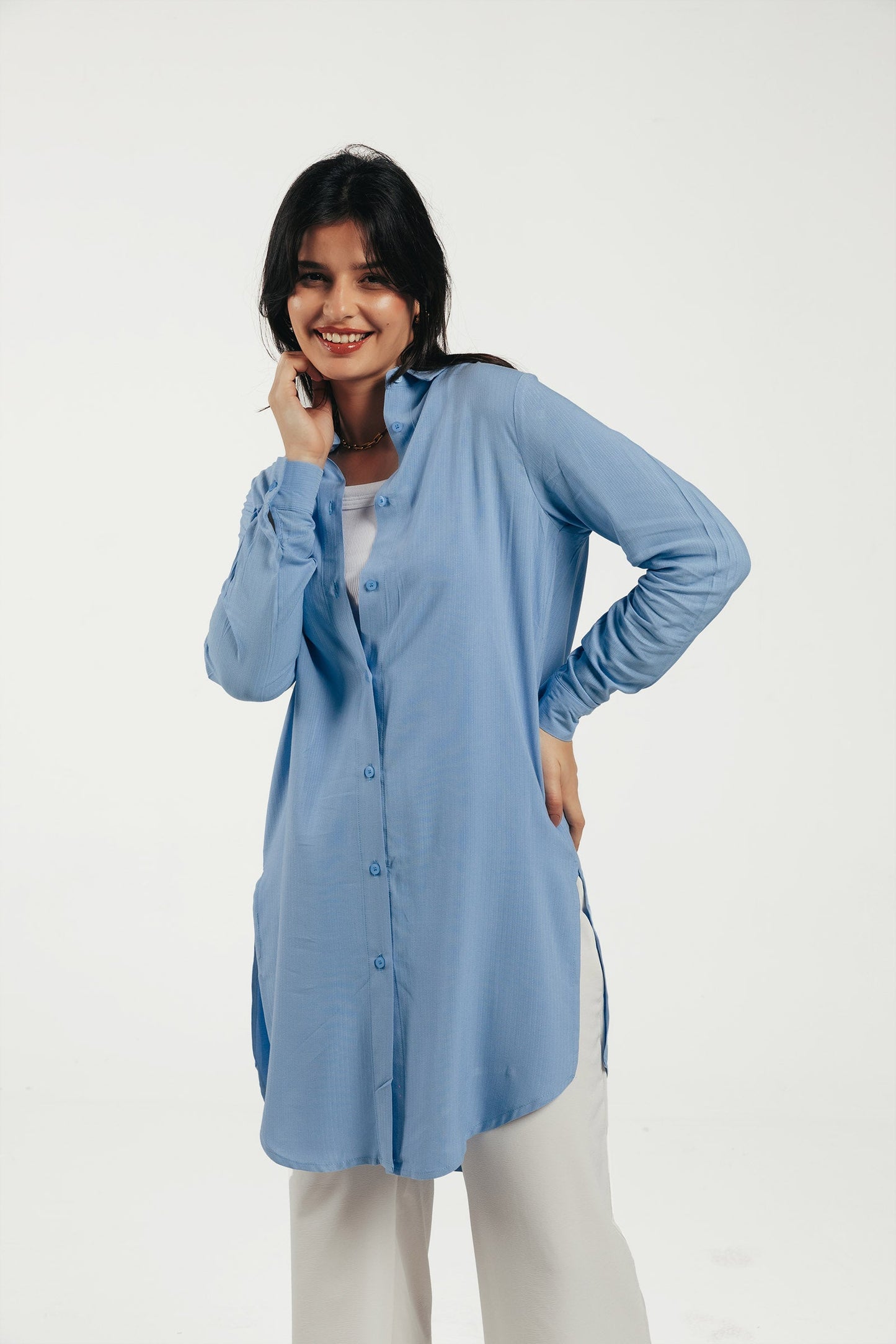 Rayon Waffle Long Shirt