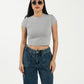 Crew Neck Cropped Top