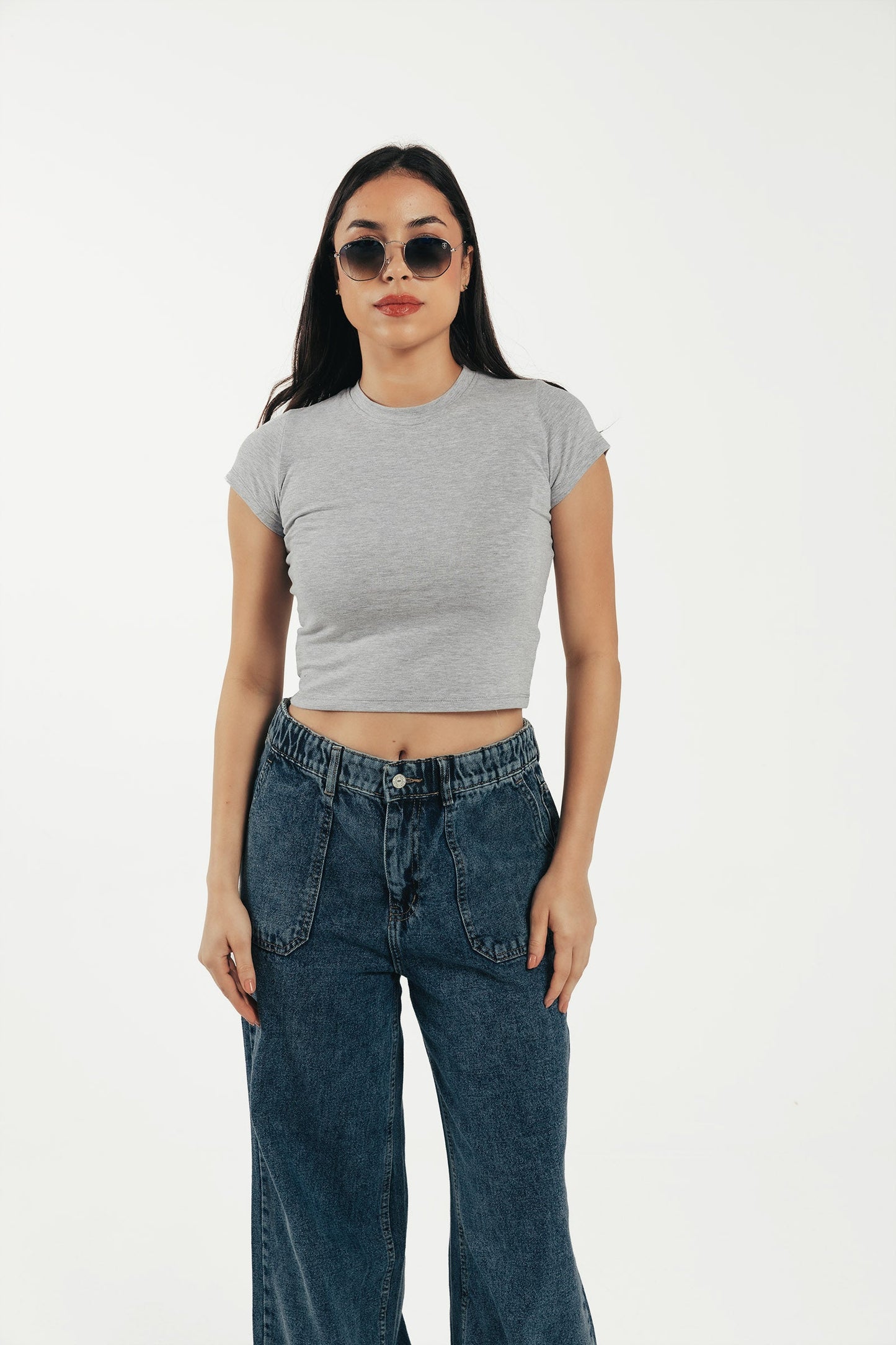 Crew Neck Cropped Top