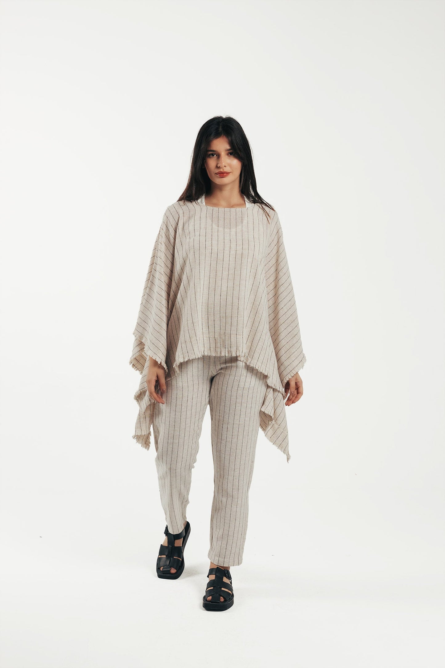 Linen Boxy Poncho