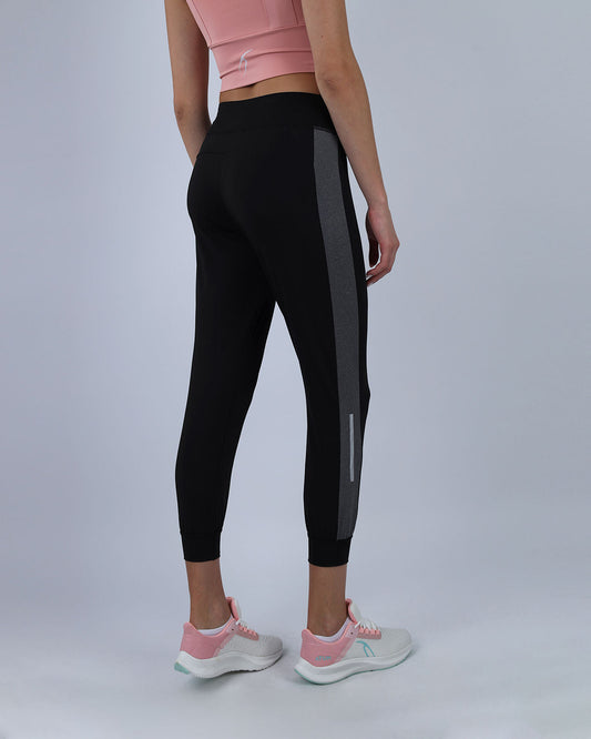 Black Stride Contrast Panel Leggings