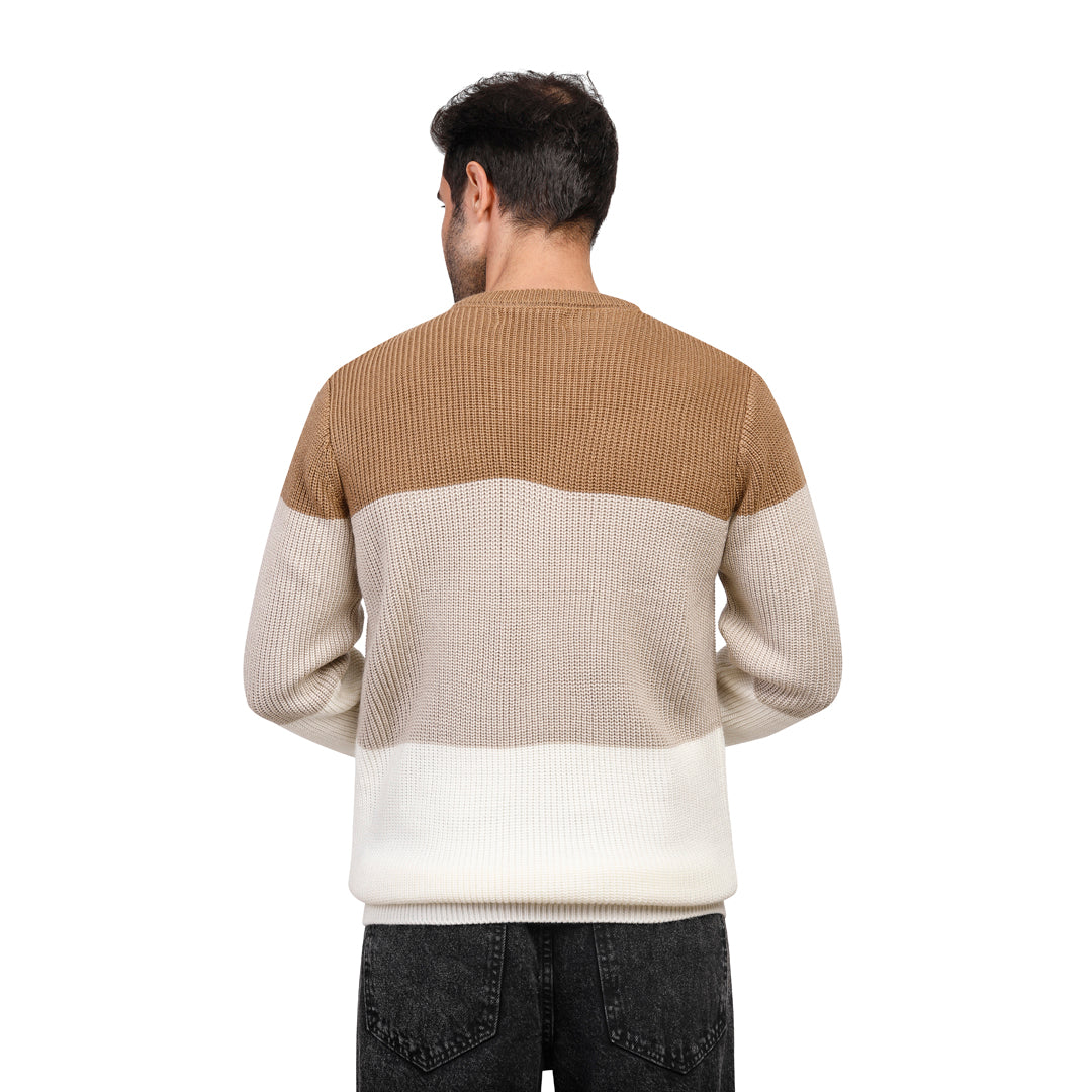 Tri-Tone Crew Neck Pullover