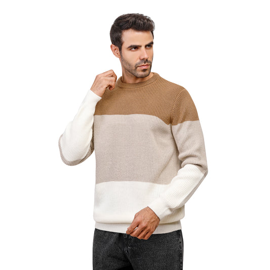 Tri-Tone Crew Neck Pullover