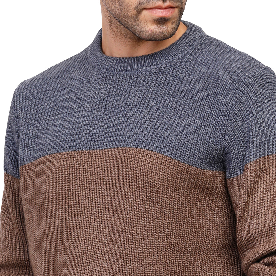 Tri-Tone Crew Neck Pullover